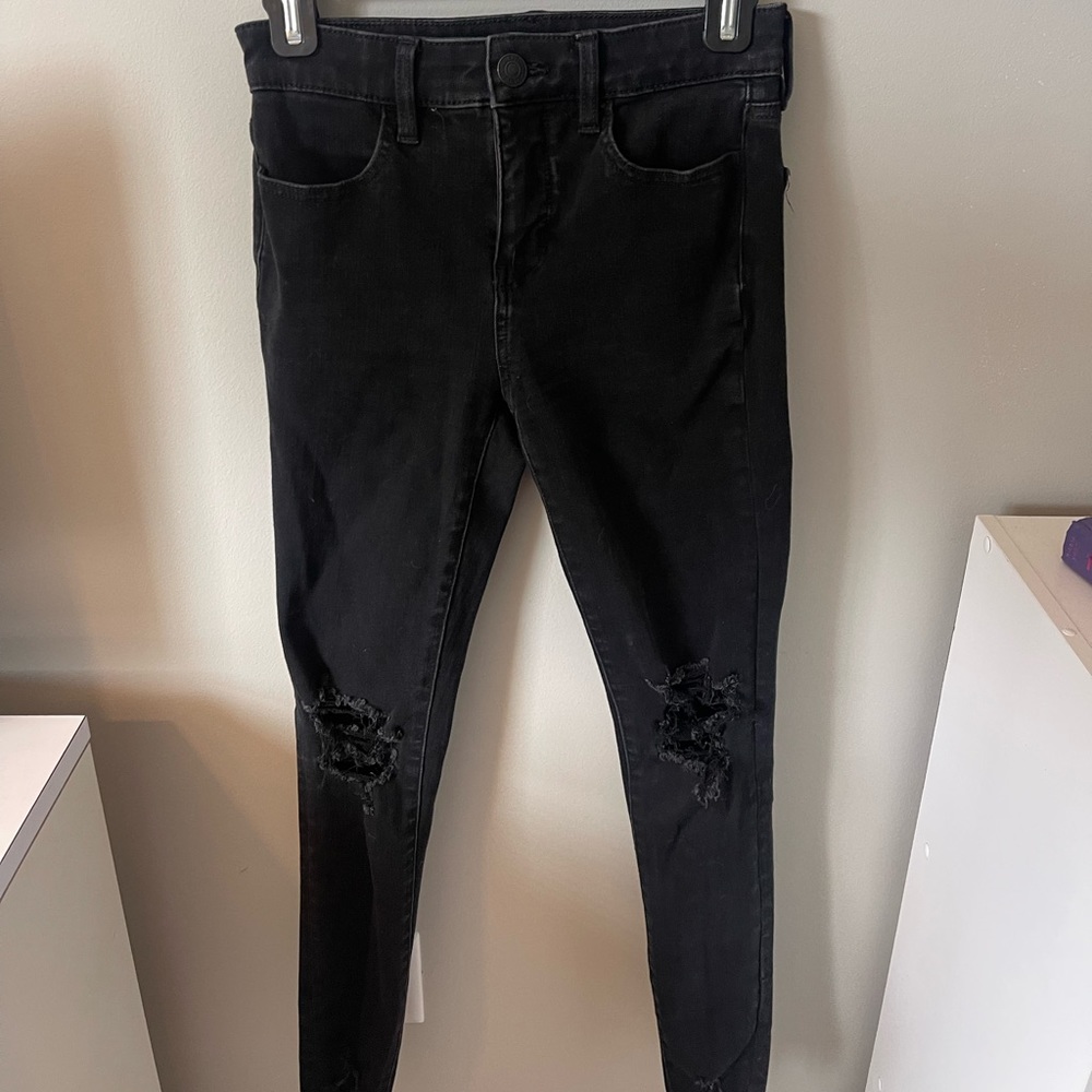 American Eagle Black Ripped Jeans